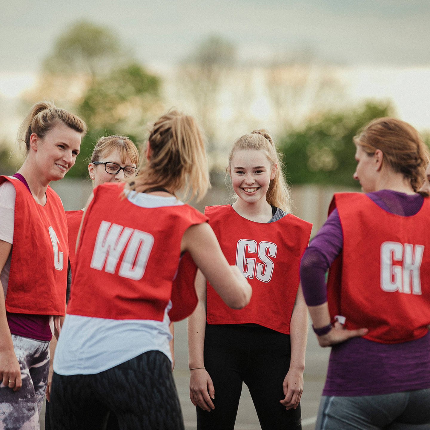 Group of women playing netball