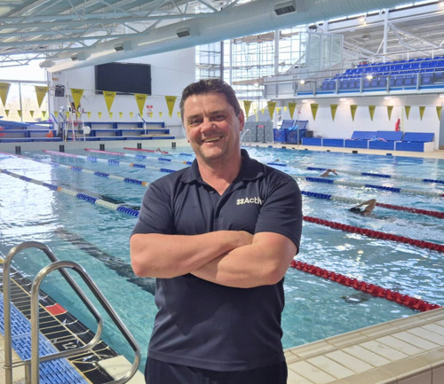 Photo of Jim at Les Quennevais Pool