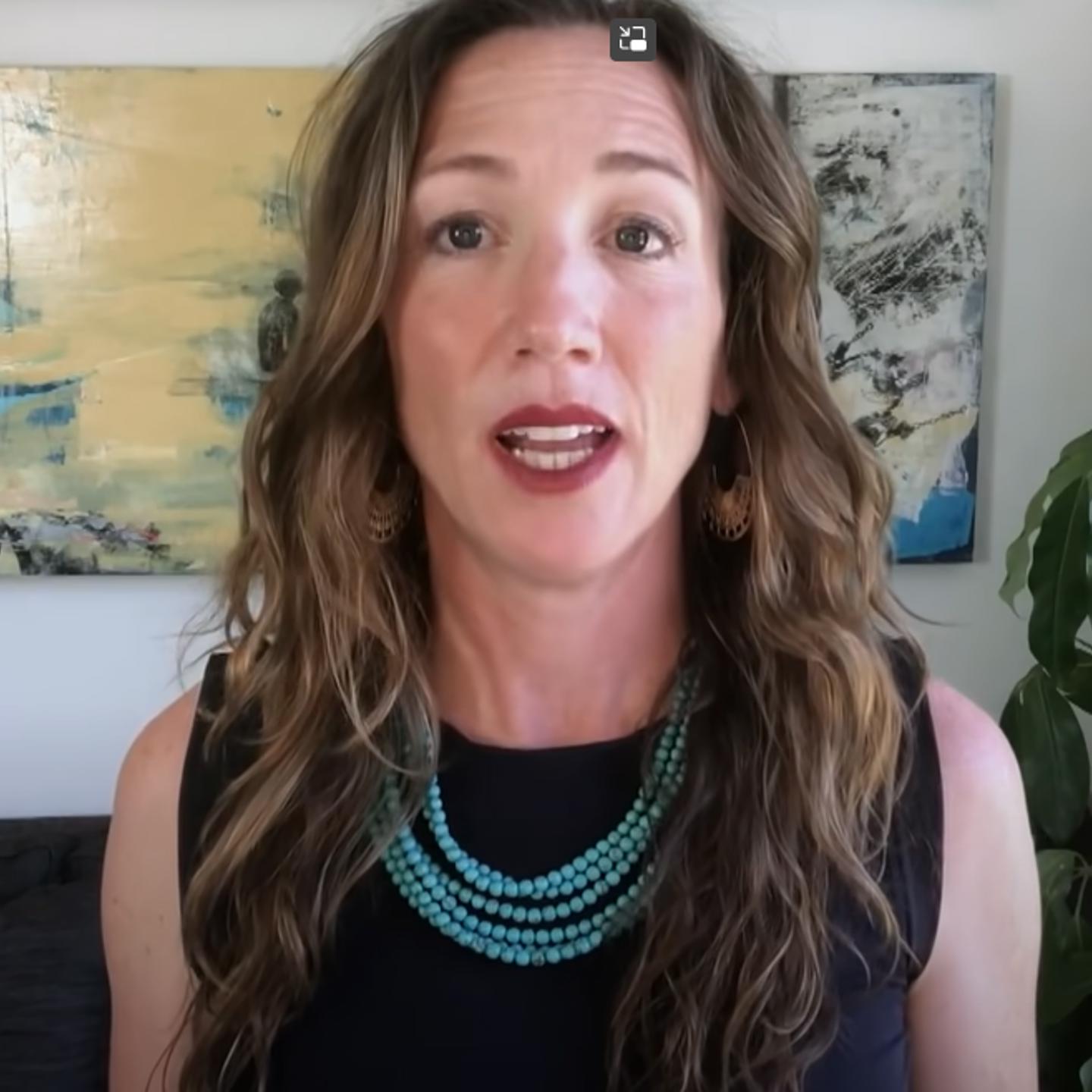 Still image from the video of Christine Carter