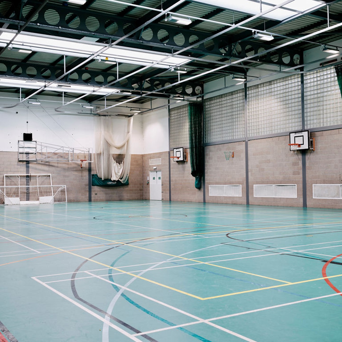 Indoor gymnasium and basketball court