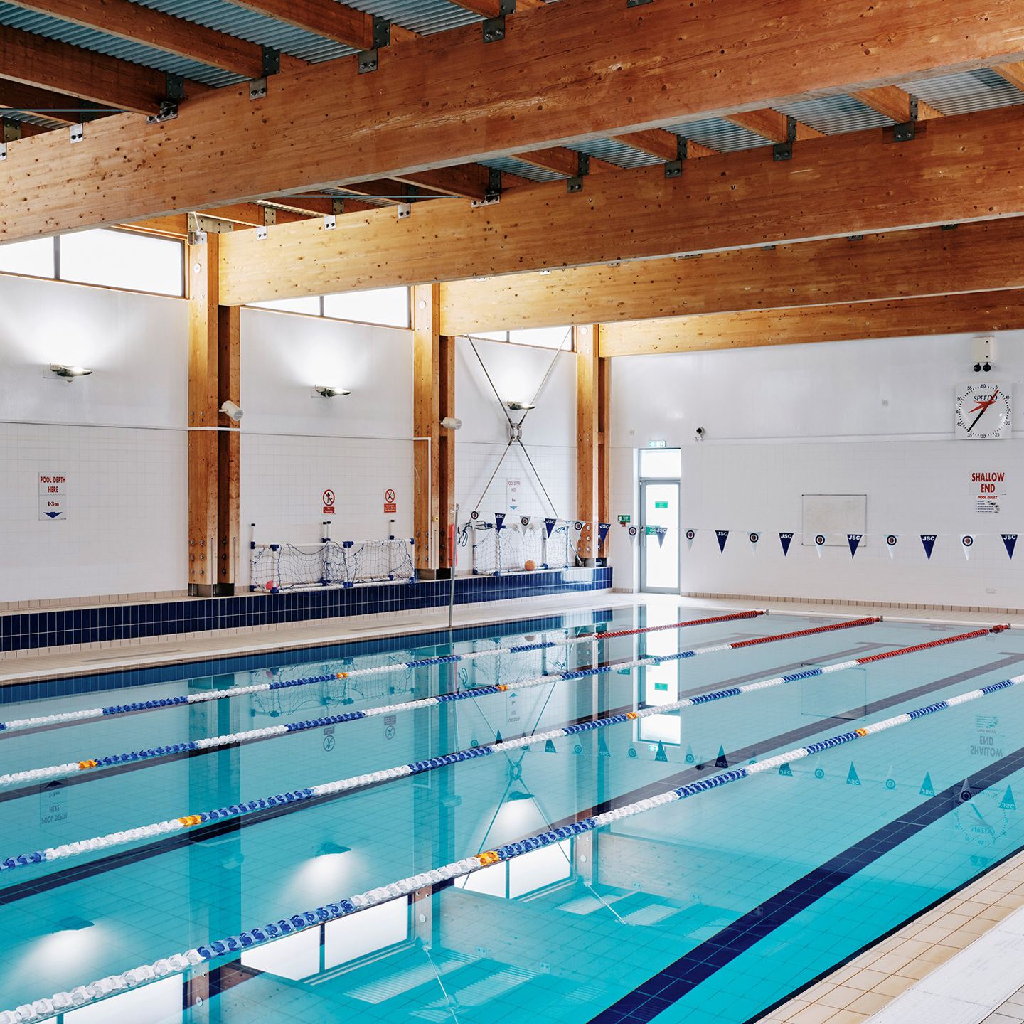 Swimming pool set up with lanes