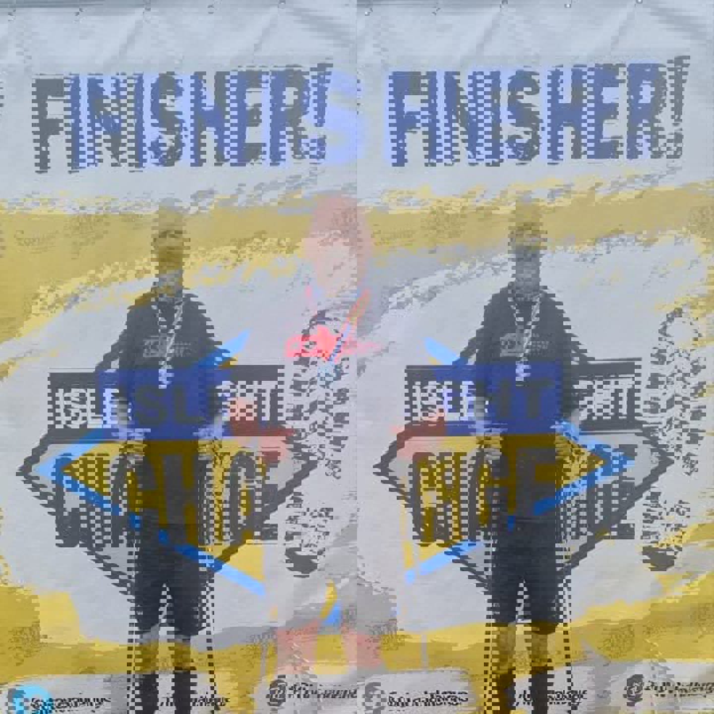 John Collier at the finish line for the Isle of Wight Ultra Challenge