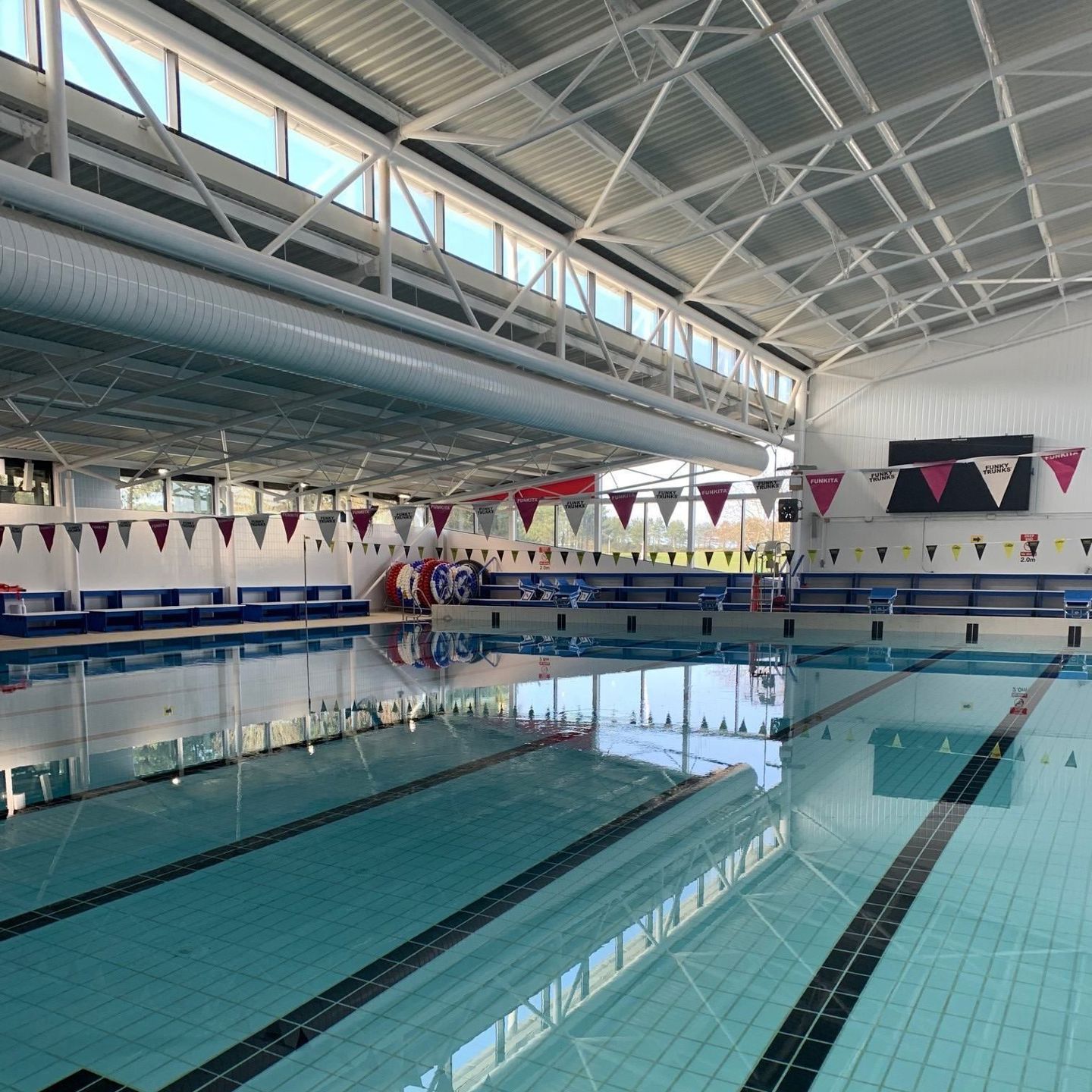 Photo of Les Quennevais main pool, looking across from one end to the other