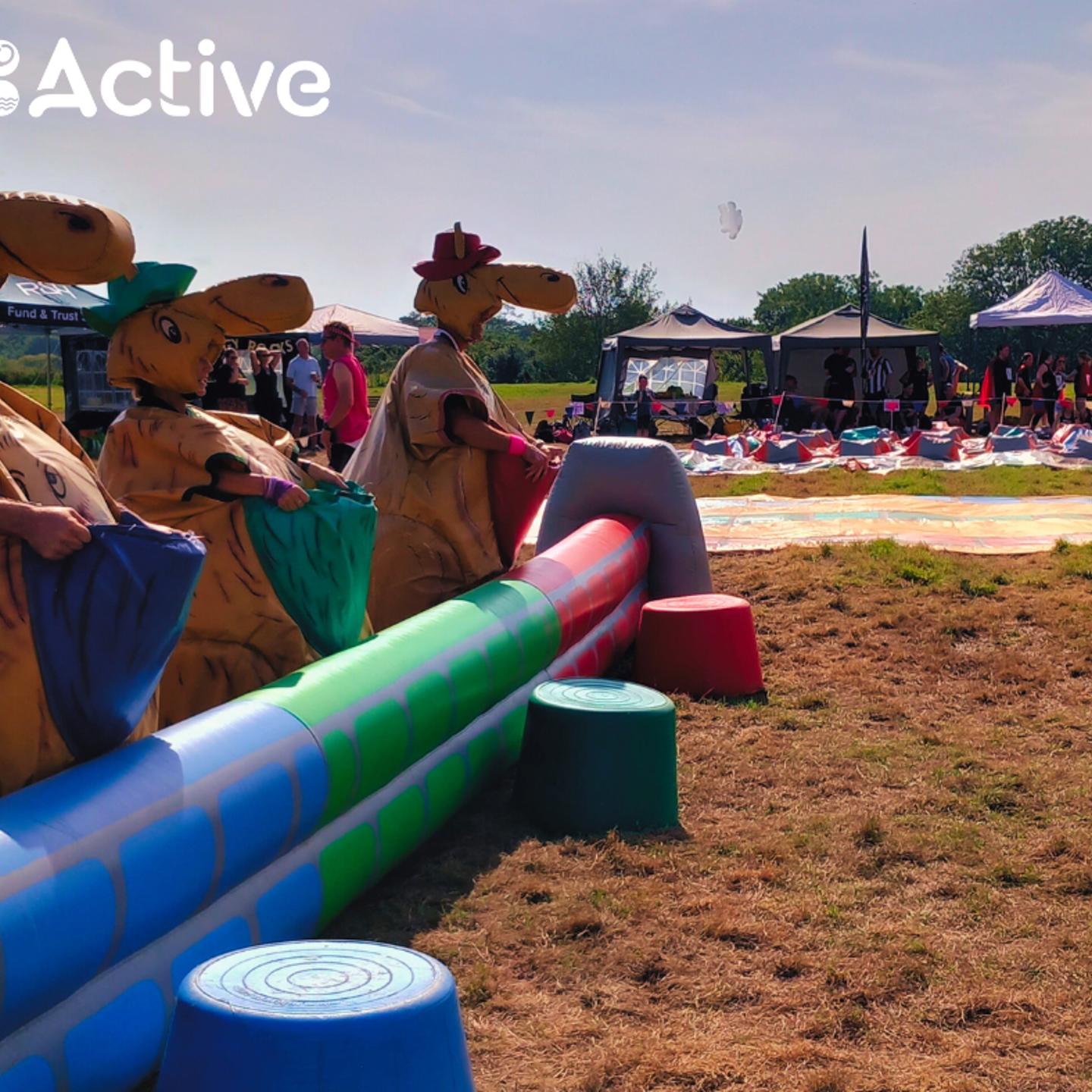 Some of the Active Jersey team members taking part in It's a Knockout charity event